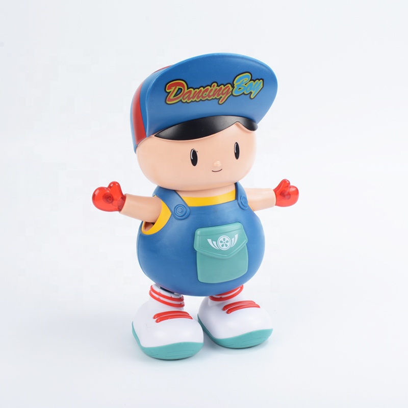 Kids Plastic Cartoon Dolls Toys Battery Operated Moving Shaking Boy Universal Electrical Dancing Toy With Music And Light