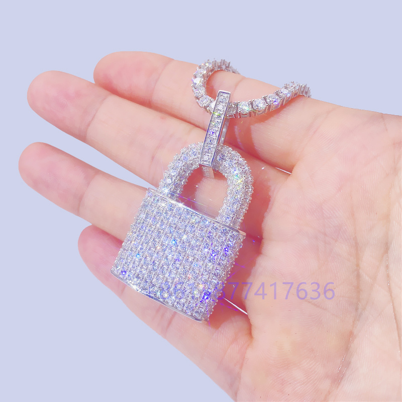 Пользовательские хип-хоп ювелирные изделия полный Moissanite алмаз ледяной замок кулон