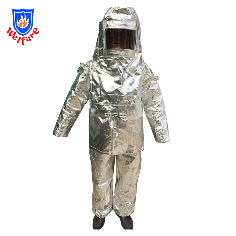 500 C degree fire fighter aluminium fire protection suit fire resistant suit