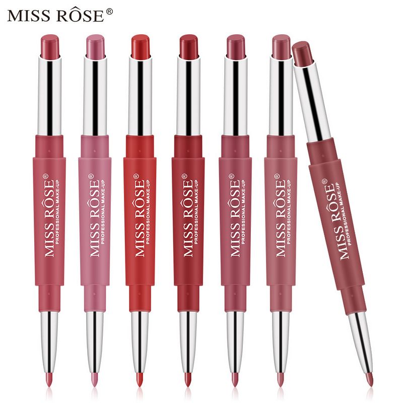 Профессиональная двухсторонняя помада MISS ROSE для макияжа, водостойкий стойкий оттенок, сексуальная красная помада и блеск для губ