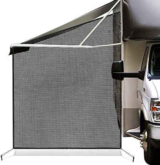 Горячая продажа черный сетчатый солнцезащитный экран 9'X7' RV Тент боковой тент для кемпинга трейлер навес УФ Солнцезащитный блок комплекты