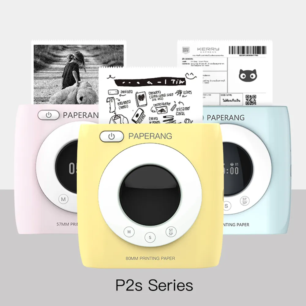 Карманный мини-принтер для фотографий PAPERANG P2S, HD 300 точек/дюйм BT4.0