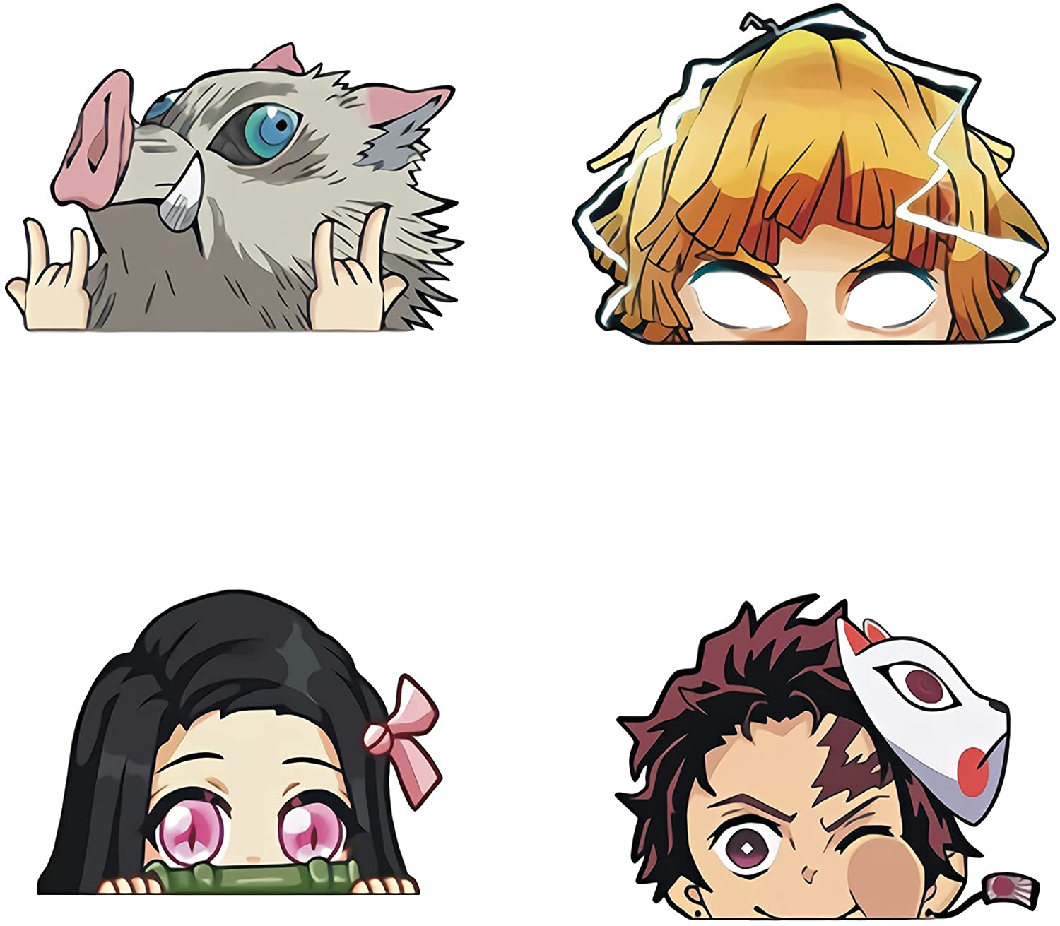 Изготовленная на заказ 4 шт. 5,11 "Демон kimetsu без Yaiba убийца тапочки в виде персонажа аниме Виниловая пленка для оклеивания автомобилей окна автомобиля стикер