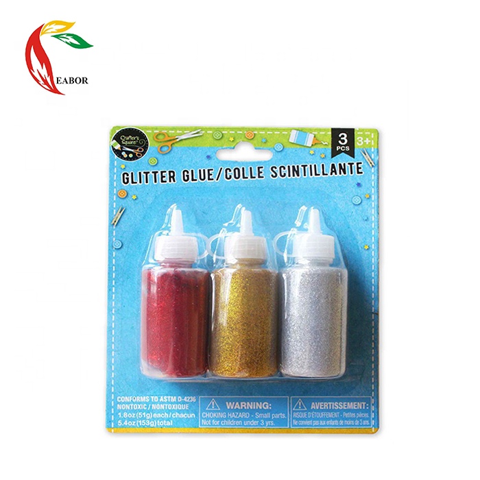 Art Supplies Kids 3PCS 51ml Diy Gift Glitter Glue Set