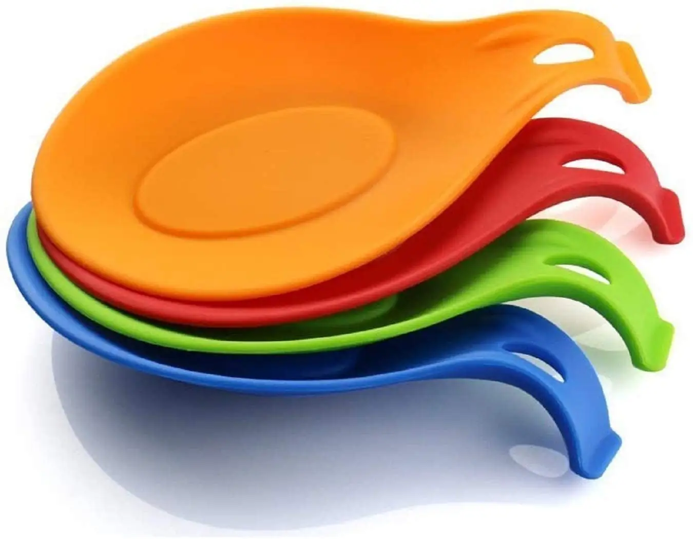 BHD Spoon-Shaped Nonstick Sturdy Silicone Stovetop Spoon Rest Counter Spatula Holder Dishwasher Safe Kitchen Utensil Rest