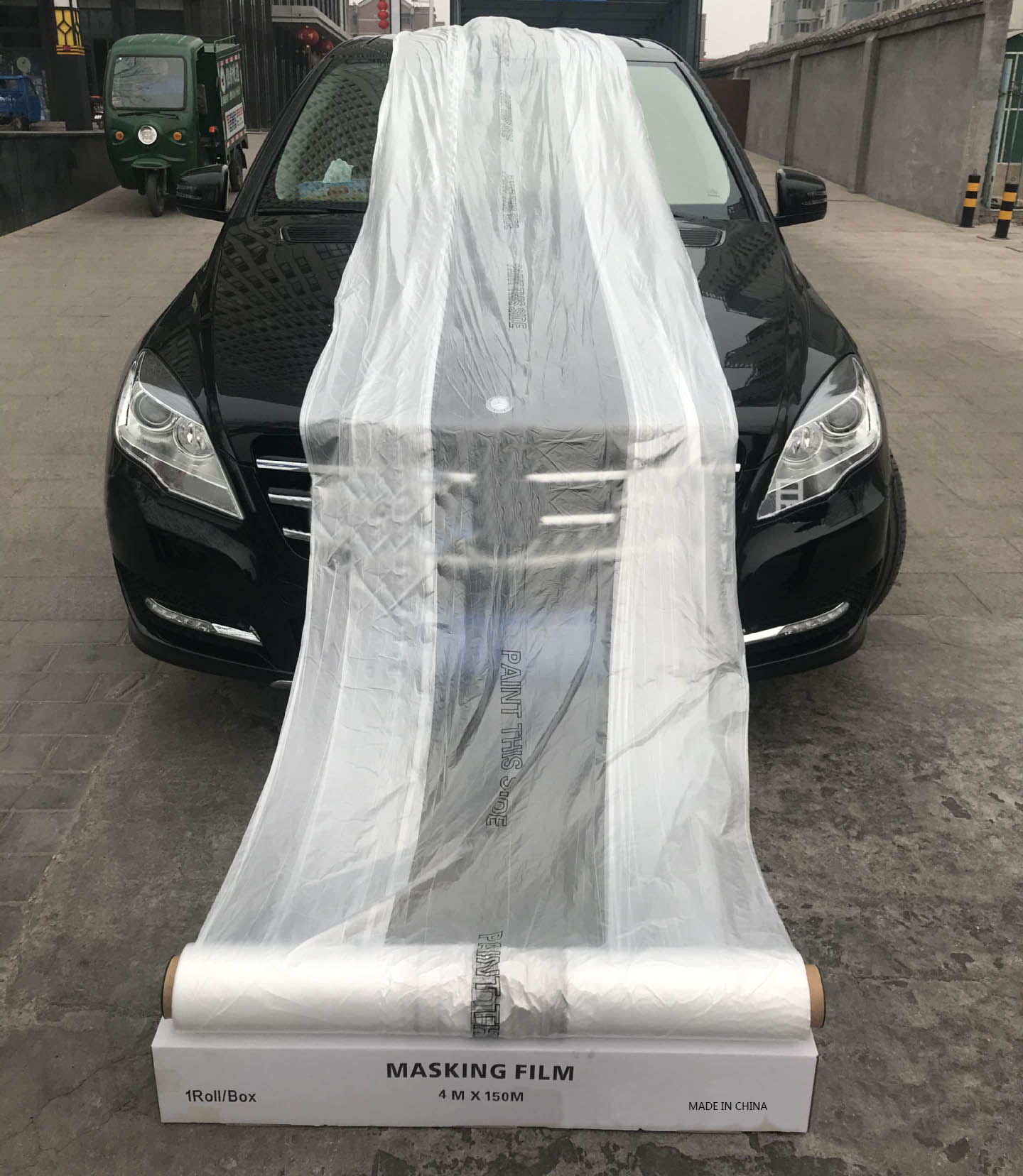 Автомобильная пластиковая Маскировочная пленка из полиэтилена повышенной плотности, защитная Маскировочная пленка, клейкая Маскировочная пленка для автомобильной краски