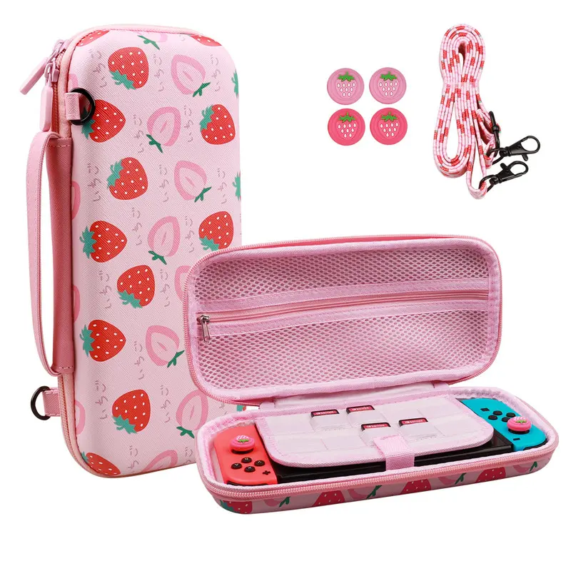 Strawberry Portable EVA Storage Bag For Nintendo Switch Console Case Cover for Nintend Switch NS Controller Bag Game Accessories