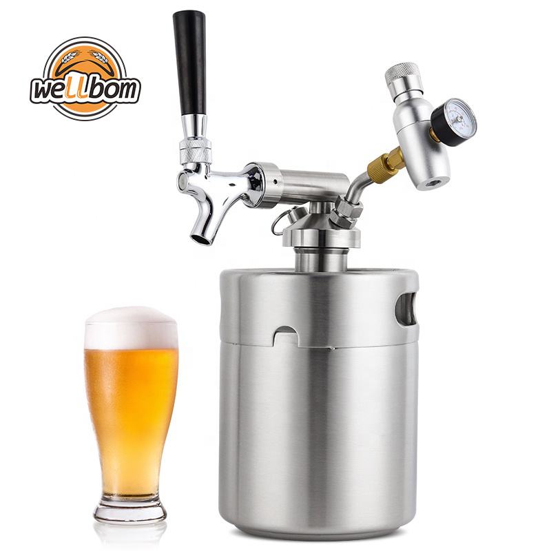 Нержавеющая сталь Growler 2L 128oz мини Co2 пивной диспенсер вино пивная бочка