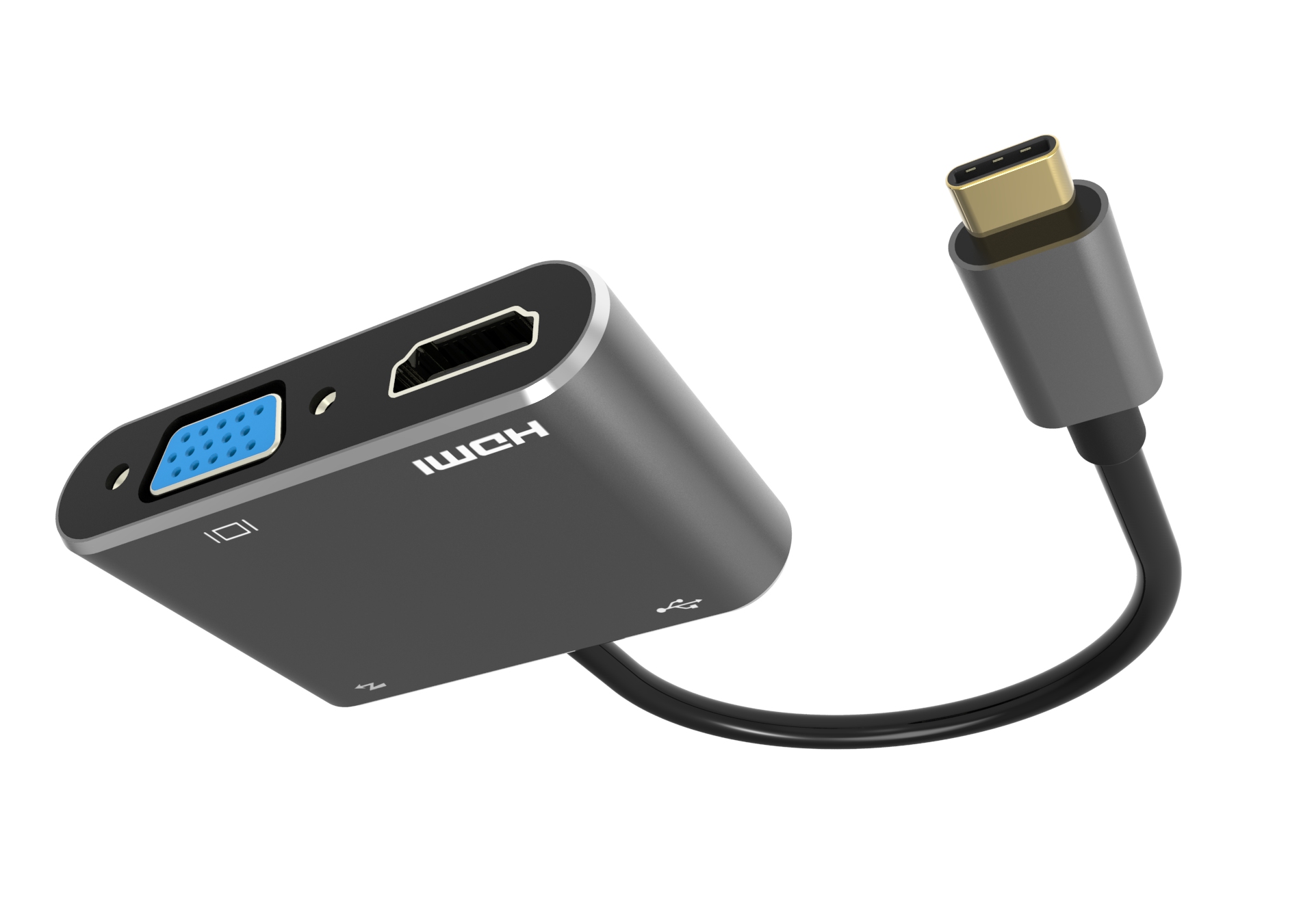 Горячая продажа адаптер Type-c для VGA HDMI 4K 1080P адаптер питания DC для мобильного телефона с хорошим качеством RECH ABS