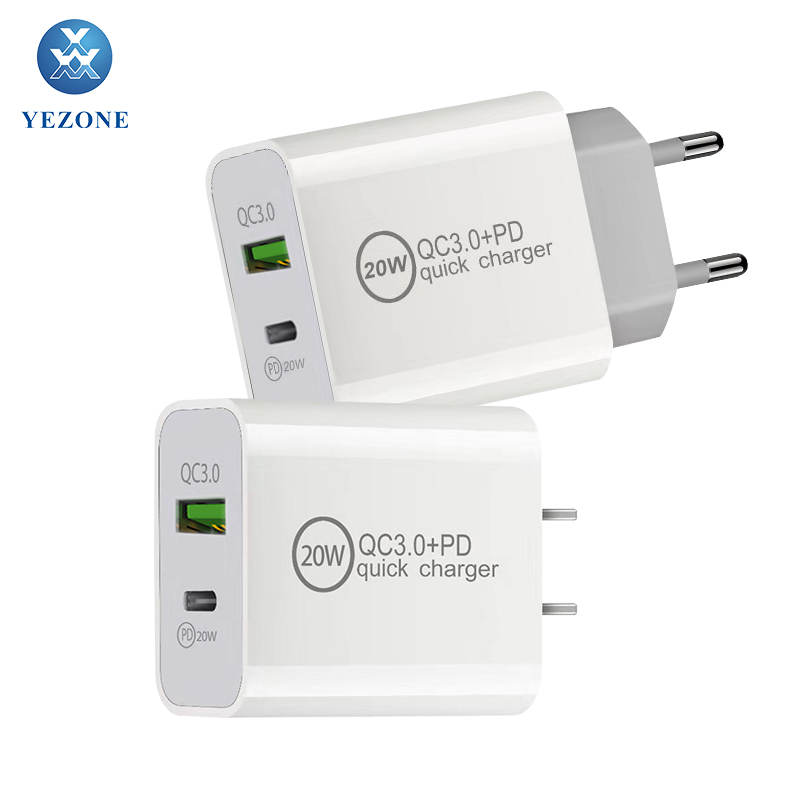 Новое поступление 2021, быстрое Сетевое зарядное устройство PD usb-c мощностью 20 Вт для Huawei, iphone и xiaomi QC3.0