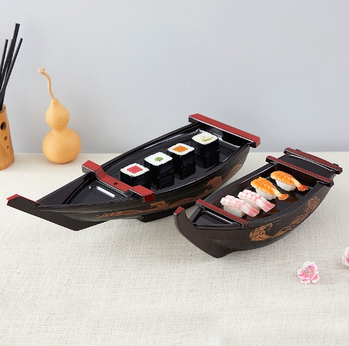 Japanese lacquer dragon boat seafood sashimi boat dry ice boat cuisine assortment sushi container