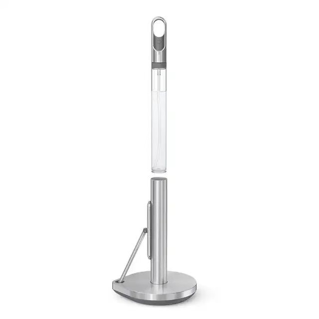 OEM/ODM Stainless Steel Paper Towel Holder Designed for Easy One-Handed Operation Has spray bottle and Holds All Size Rolls