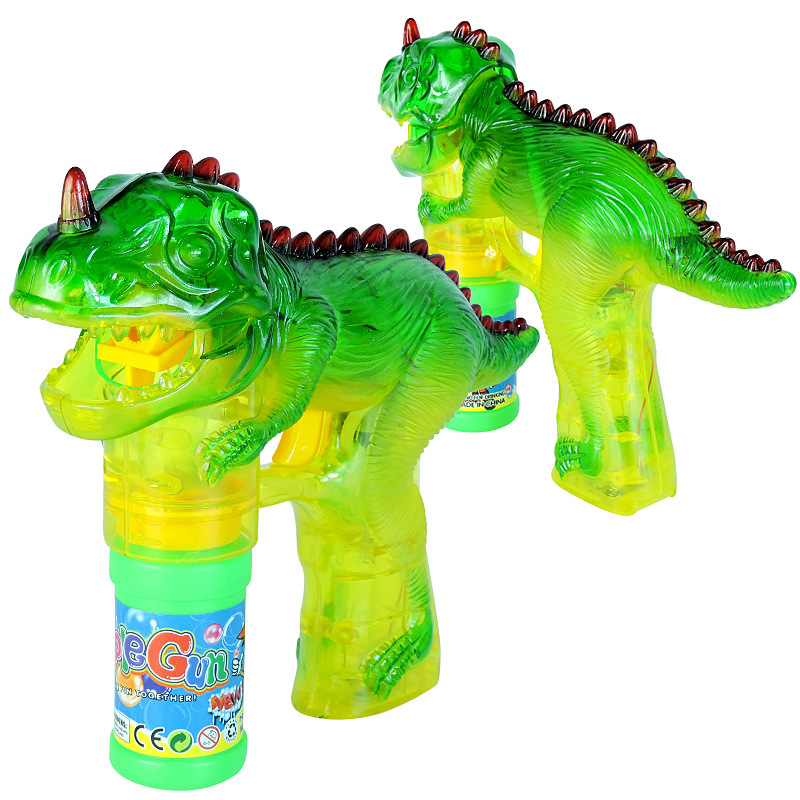 Dinosaur Bubble Gun with light electric luminous music transparent Dinosaur Bubble Machine