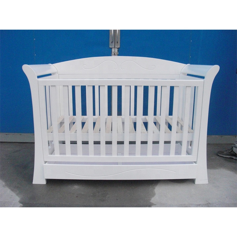 Factory Supplier Nursery Modern Home Kindergarten Bedroom Baby Kids Children Infant Baby Furniture with Rails and Bassinet