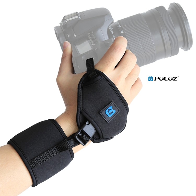 Custom PULUZ Portable Hand Grip Wrist Stabilizing Strap with 1/4 inch Screw Plastic Plate for DSLR Cameras
