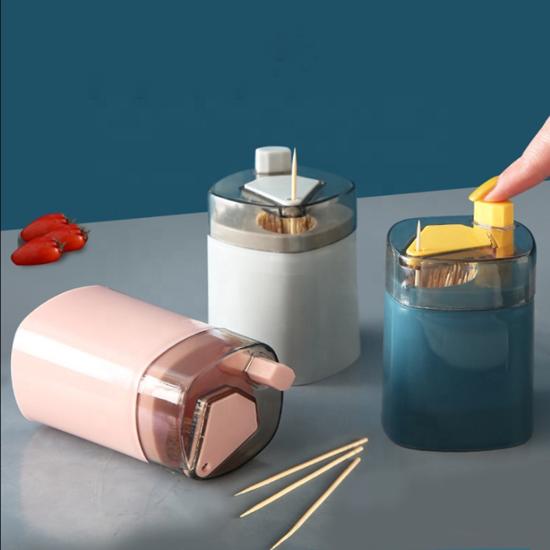 Automatic Pressing modern style self-pressing type toothpicks holder plastic pp storage case container dispenser