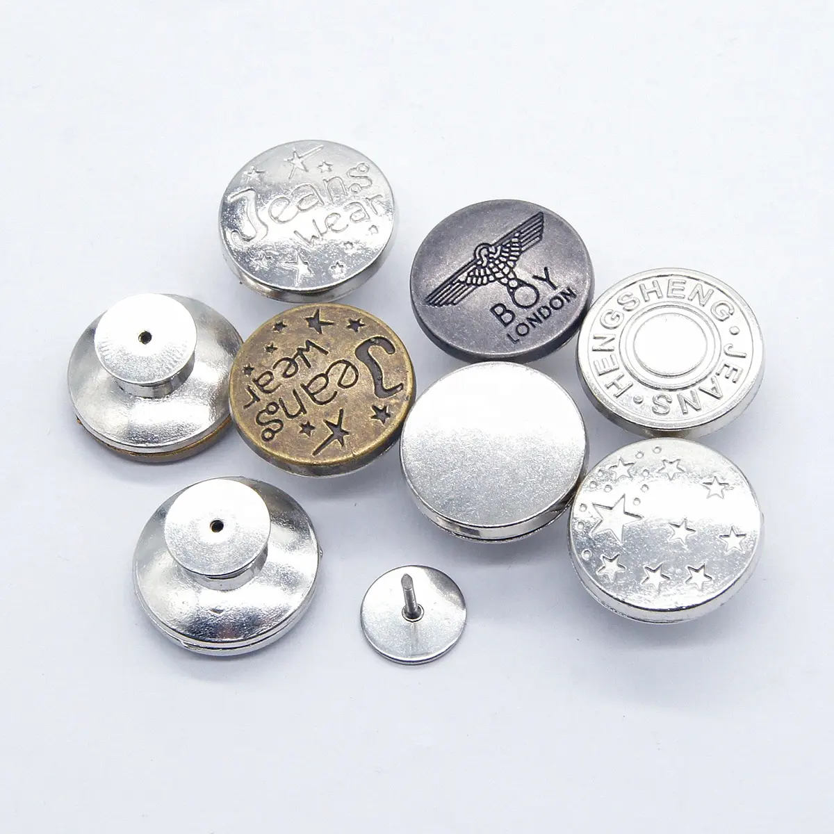 2022 NEW STYLE Jeans Button Pins Flat bottom No sew Screw flexible Replacement adjustment retractable adjustable for pants
