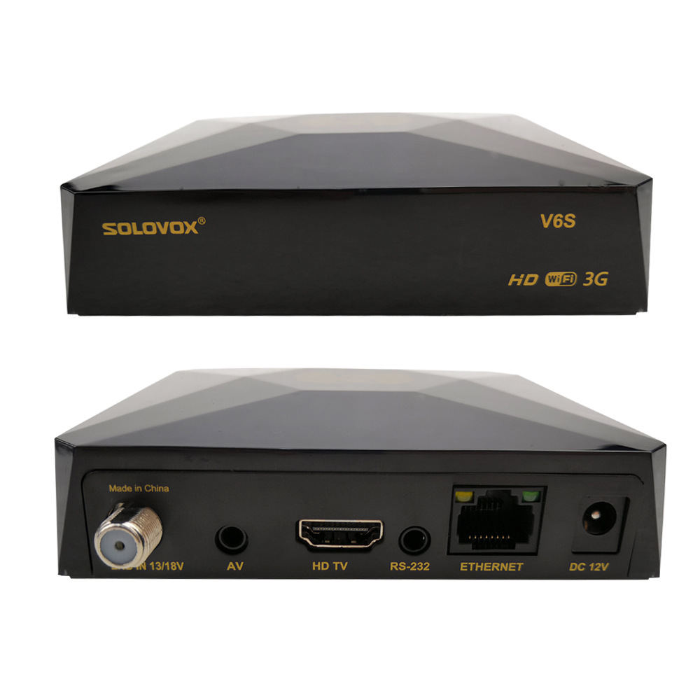Спутниковый декодер Solovox V6S с RJ45, H.265, цифровой ресивер FTA, Поддержка cccam 3G Dongle, Поддержка спутниковой приставки iptv