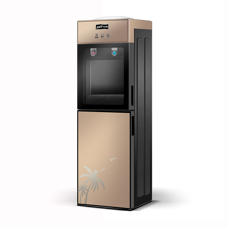 New fashion gold color glass door hot cold water top loading drink dispensers steel water dispenser