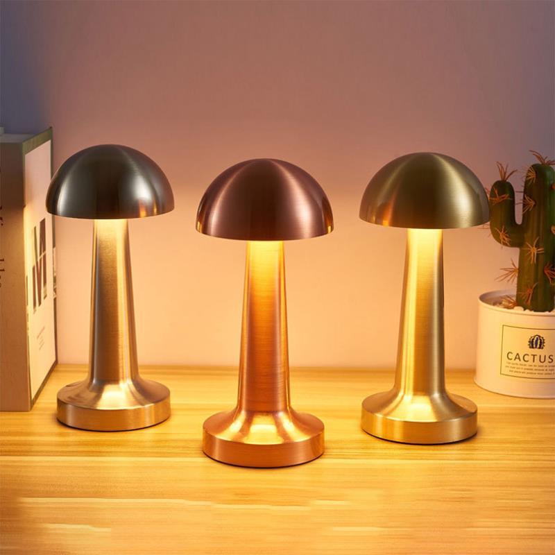 Modern Design Dome LED Rechargeable Lamps Cordless Small Portable Living Room Home Office Table Lamp