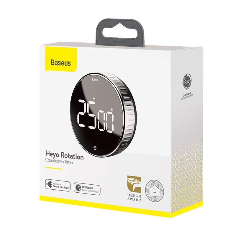 Baseus Digital Timer for Kitchen Cooking Shower Study Stopwatch LED Counter Alarm Clock Manual Electronic Countdown
