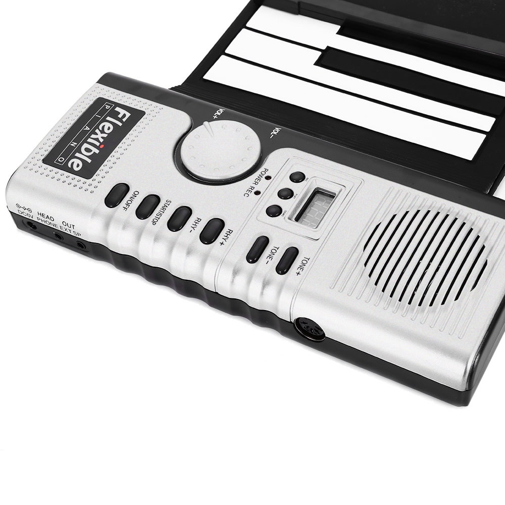 Гибкая 61 клавиша силиконовая MIDI цифровая рулонная клавиатура фортепиано