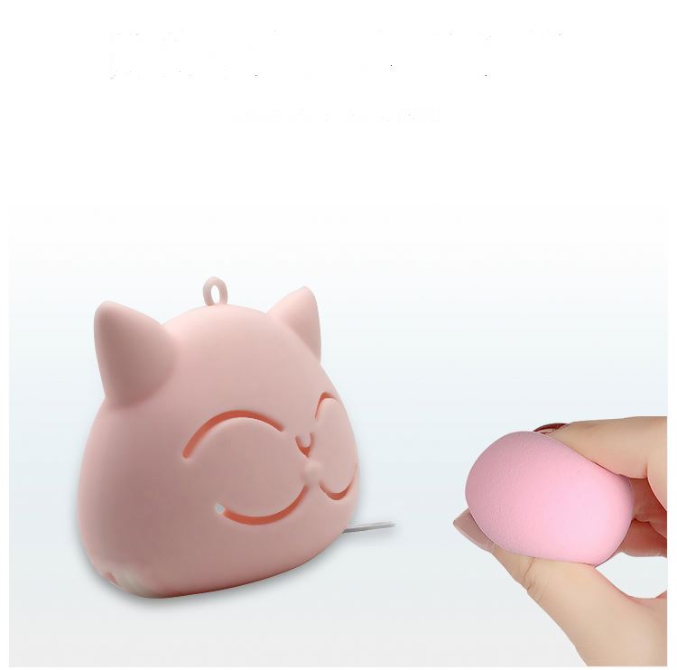Cheap Cosmetic Beauty Storage case Silicone Makeup Puff Bag With Zipper