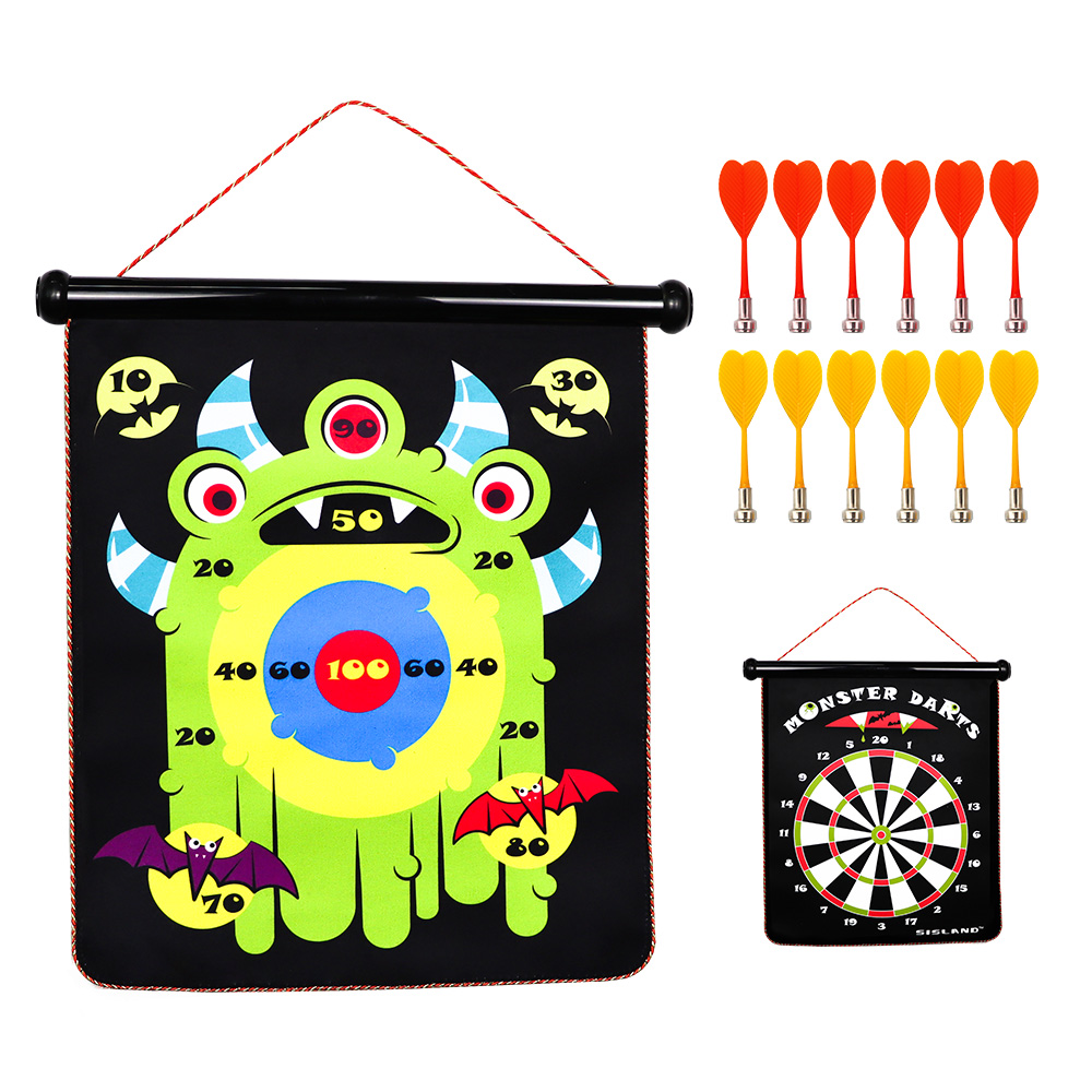 SISLAND Dartboard Amazon Лидер продаж Магнитная Дартс доска игрушки 15 "двусторонняя ткань дартборд