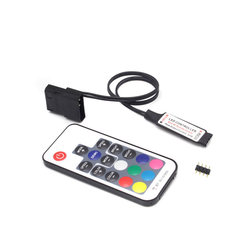 17 клавиш дистанционное управление мини SATA RGB контроллер беспроводной большого размера с 4 Pin коробка передач с контроллером для компьютера ПК полосы света