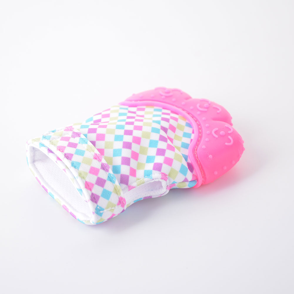 Food Grade Safe Baby Teether Silicone Mitts Teething Mitten Glove Candy Wrapper Sound Toy Gifts Infant Silicone Teething Gloves