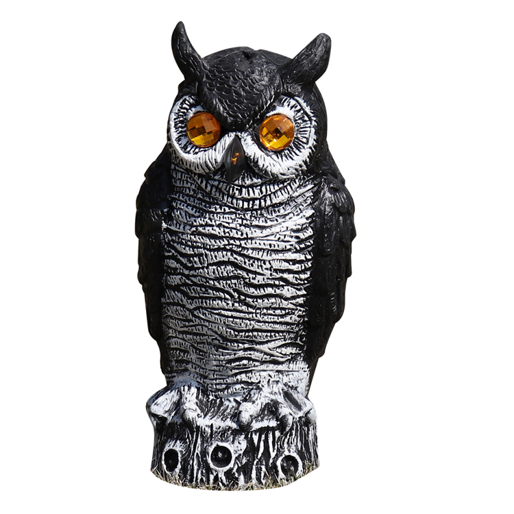 Large plastic Bird Pigeon Crow Control Scarer Rotating Head plastic Owl Decoy wholesale