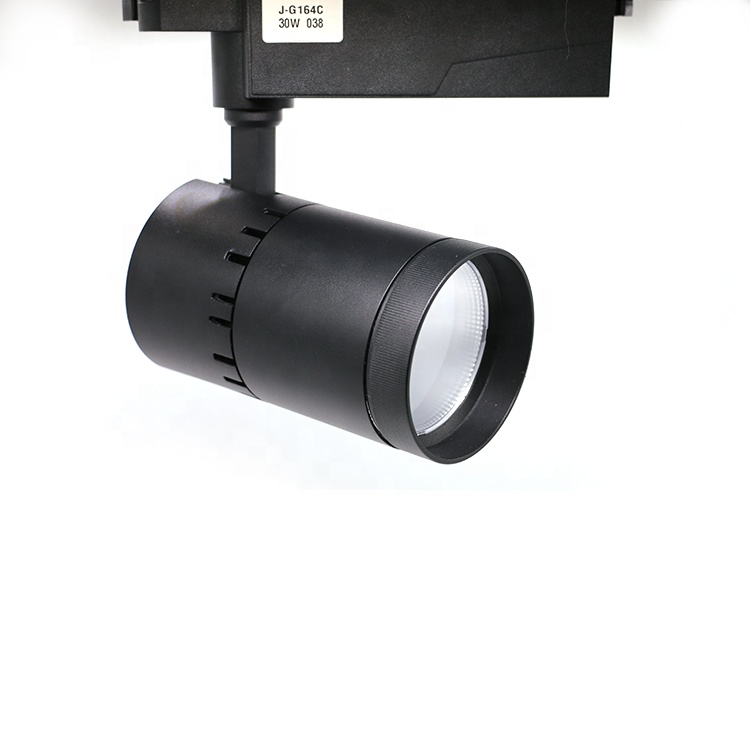 Adjustable high quality IP20 aluminum commercial guide rail cob led spot track light 30w for museum