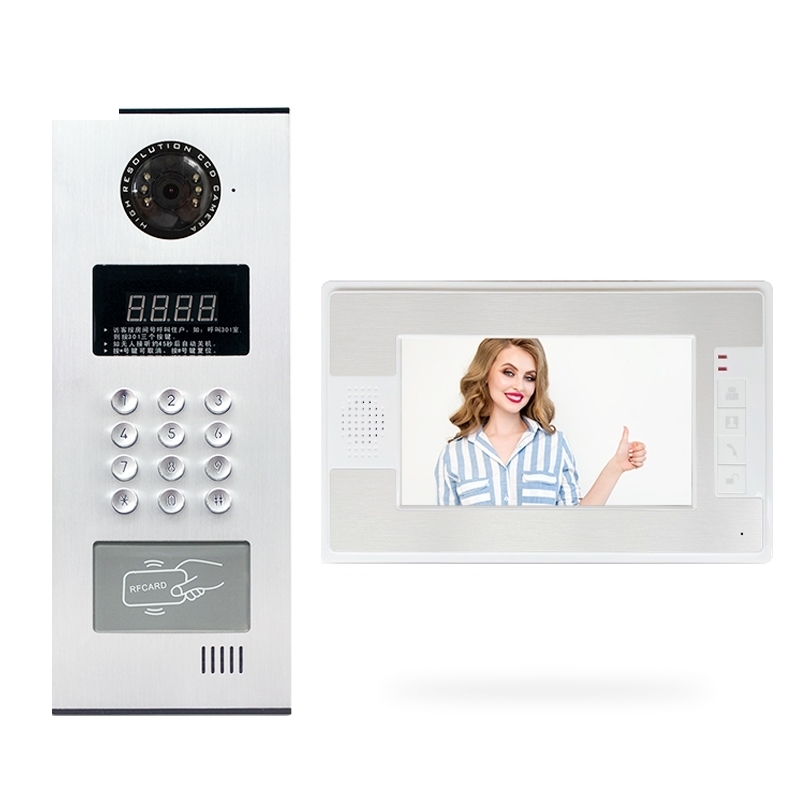 Aitdda Высокое качество 7 дюймов hands free домофон multi квартиры видео-телефон двери