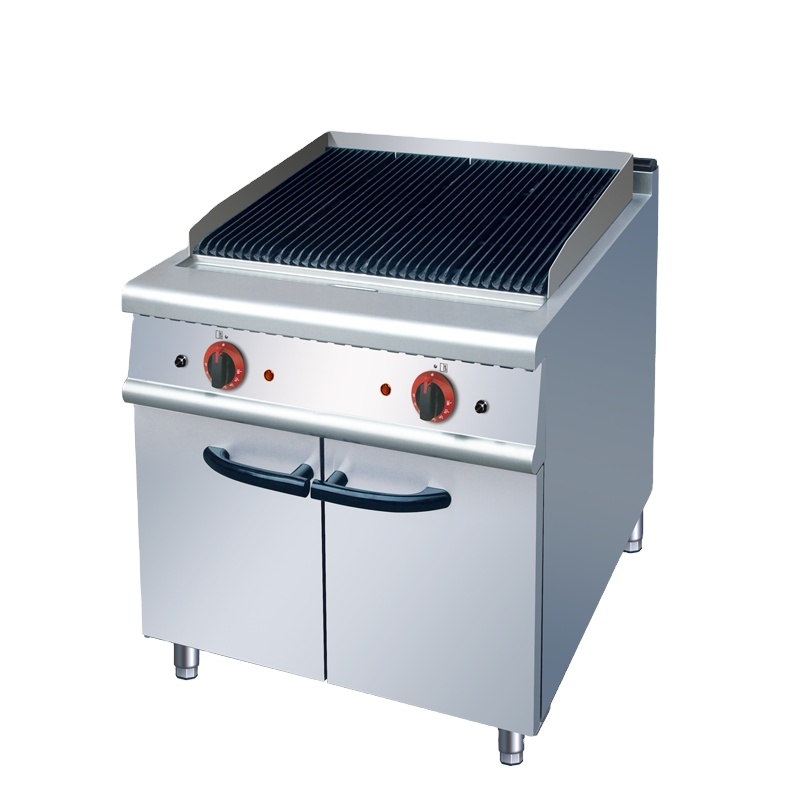 Luxury 900 Series Grooved Plate Barbecue Grill Cooking Range Electric Griddle With Cabinet