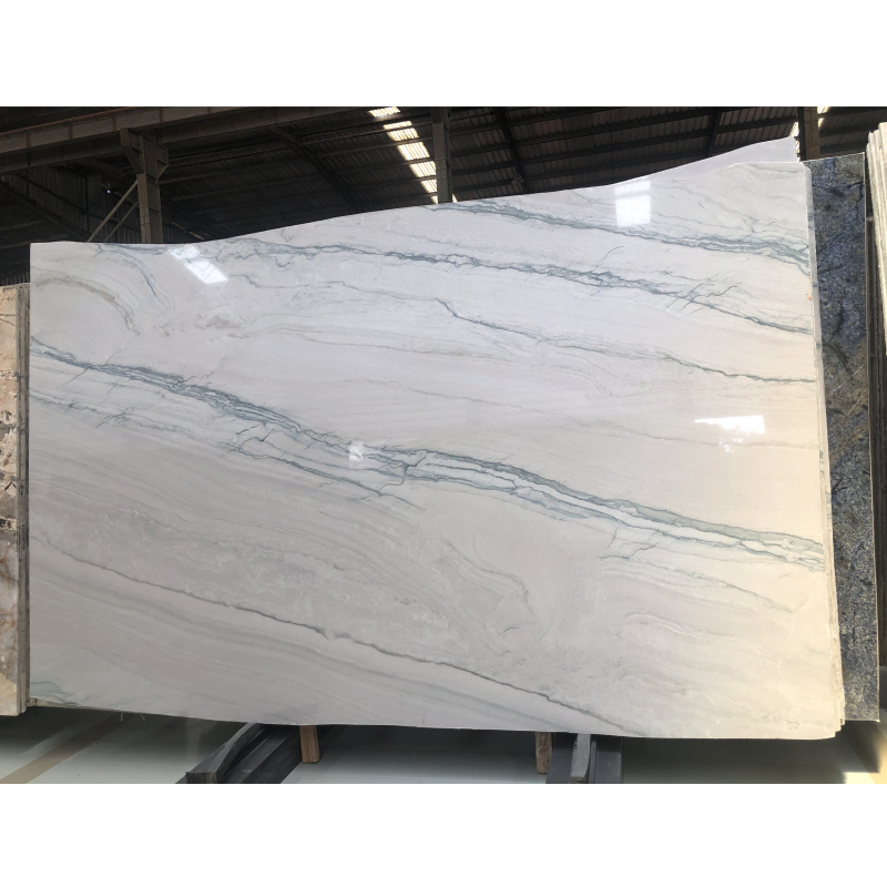 Luxury Natural River White Quartzite Slab for Kitchen Countertop