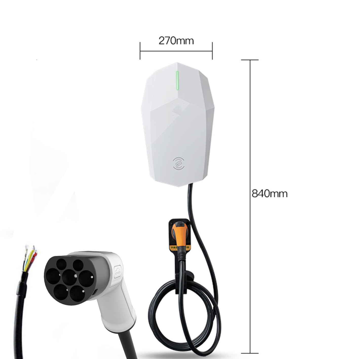 Home use Level 2 AC three phases 380V 32A ev charger station with one plug type1 type2