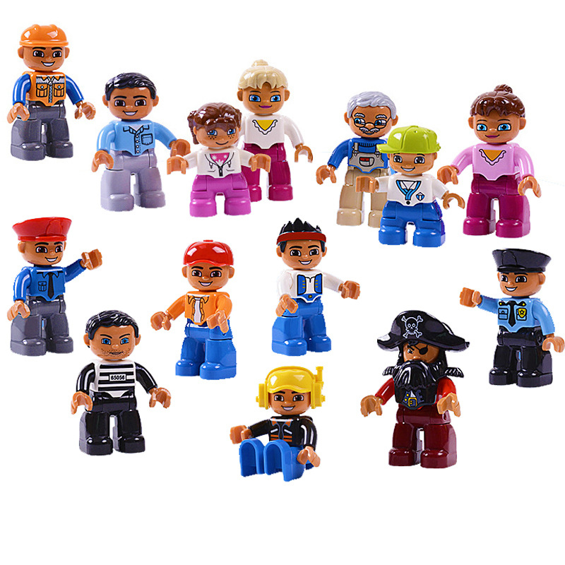 19 уникальных фигурок Duplo с изображением кирпича, набор людей для изучения ролей и обязанностей, блоки Duplo с изображением соблазнения