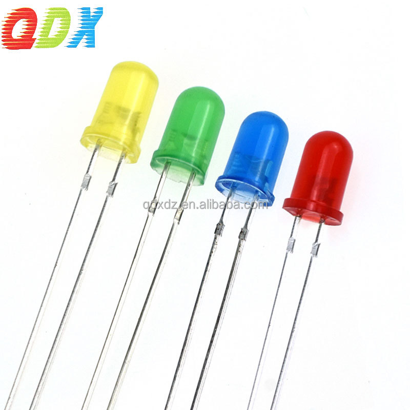 3mm Color Lens Led Red Yellow Blue Orange White Green Diffuse Through Hole Diodes 0.06w 3mm Led Diode 1000Pcs/Bag