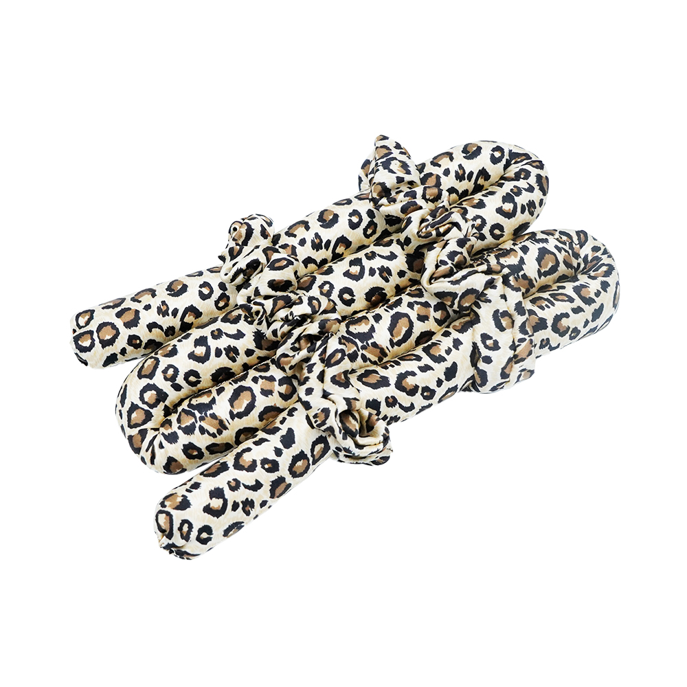 Leopard printted Heatless Silk Curling Rod Headband Soft No Heat Curls Silk Ribbon Hair Rollers Headband