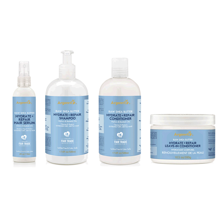 Private Label Deep Repair Moisturizing Shining Anti-loss Vitamin E Hair Serum Leave-in Conditioner Raw Shea Butter Shampoo