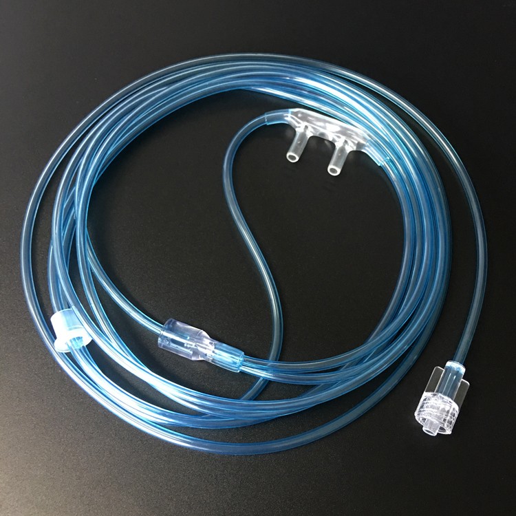 CE OEM Professional Medical Equipment Line Colored PVC O2 CO2 Sampling Cannula
