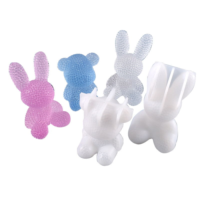 C-0139 Bling медведь формы Пасхальный кролик формы DIY Эпоксидной Смолы 3D животная силиконовая