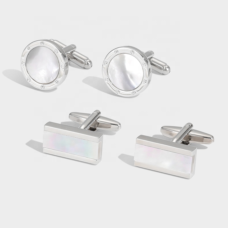 Mother Of Pearl Inlay Bulk Custom Logo Cufflinks Wholesale Jewelry Shirt Gift Party OEM