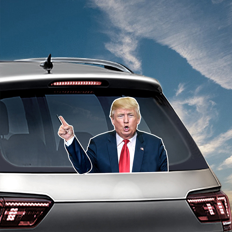 TOPSTHINK Американский США 3D мультфильм Дональд Трамп Biden Декор заднего стекла автомобиля Съемная наклейка стеклоочистителя