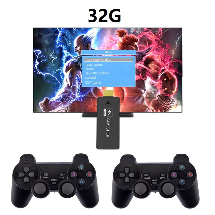 Family TV 8G Built-in 3500 Games Stick 2.4G Wireless controller gamepad 4K HD A7 Video game Console