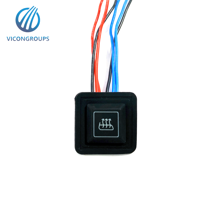 Illuminated Square Push Button Switch Heated Seat Switch