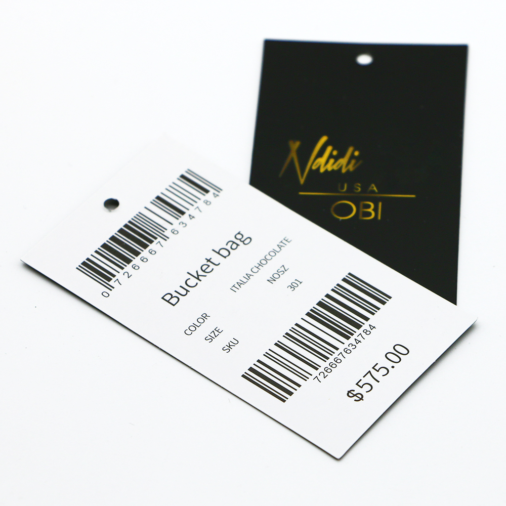 clothing printing paper hangtags clothing price tags Custom logo qr code tag brand tag clothes label custom with variable data