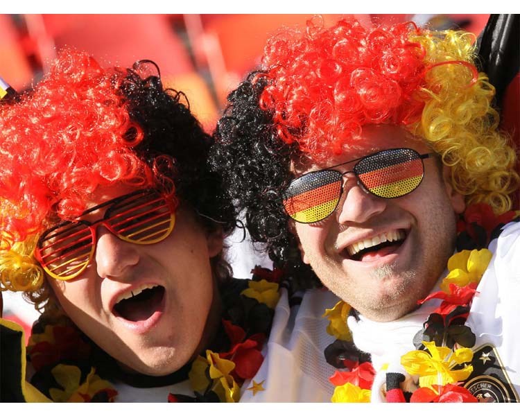 Human Hair Extension Wig Football SOCCER Fan Accessories Football Game World Cup Hats National flag color
