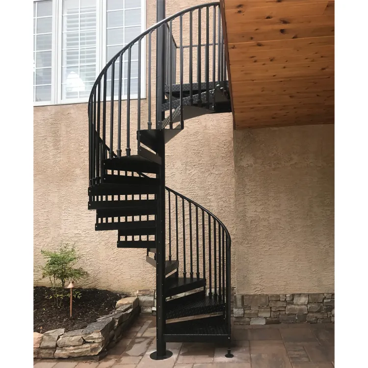 outdoor metal staircase wrought iron spiral stairs, decking spiral staircase price