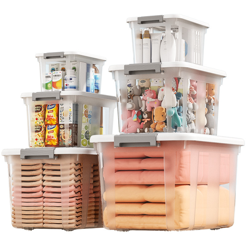 Box & Bin Household Item Container Makeup Organizer Plastic Home Organization Transparent Bedroom Finishing Storage Boxes